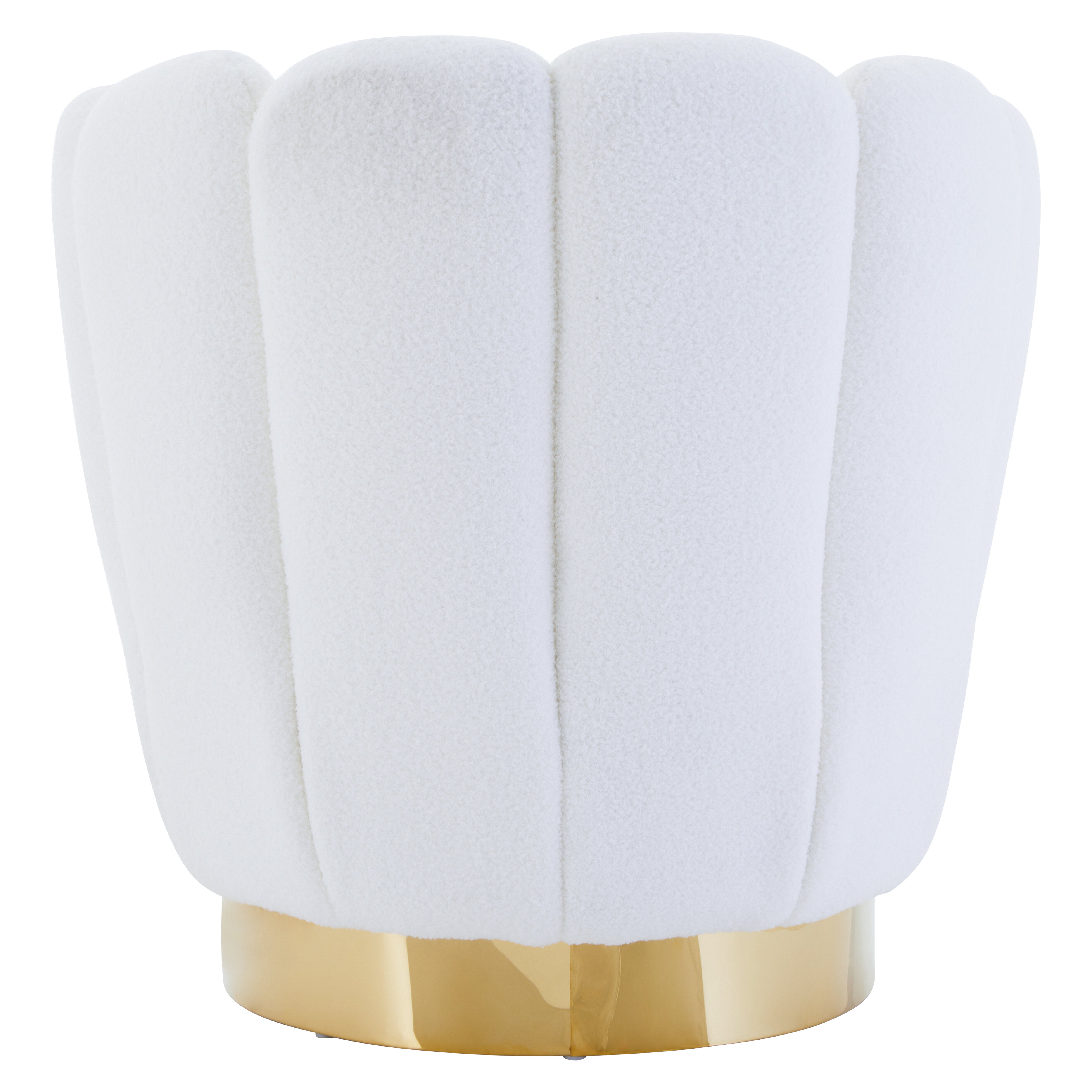 Alcoa Off White Velvet & Gold Shell Armchair